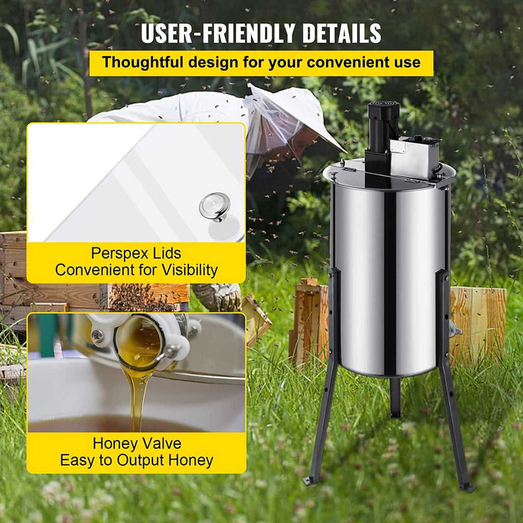 BestEquip Electric Honey Extractor Separator 3 Frame Bee Extractor  Steel Honeycomb Spinner Crank. Beekeeping Extraction Apiary CentrifuEquipment