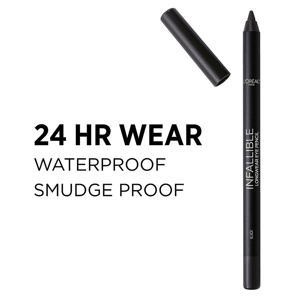 L’Oréal Paris Voluminous Original Volume Building Mascara and Infallible Eyeliner, Builds eye lashes up to 5X natural thickness, Smudge Free, Clump Free, Black, 1 kit