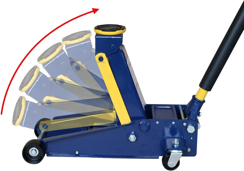 Heavy Duty 3 Ton Floor Jack, Low Profile Hydraulic Jack, Steel Service Jack  Rise with Double Pump  Lift