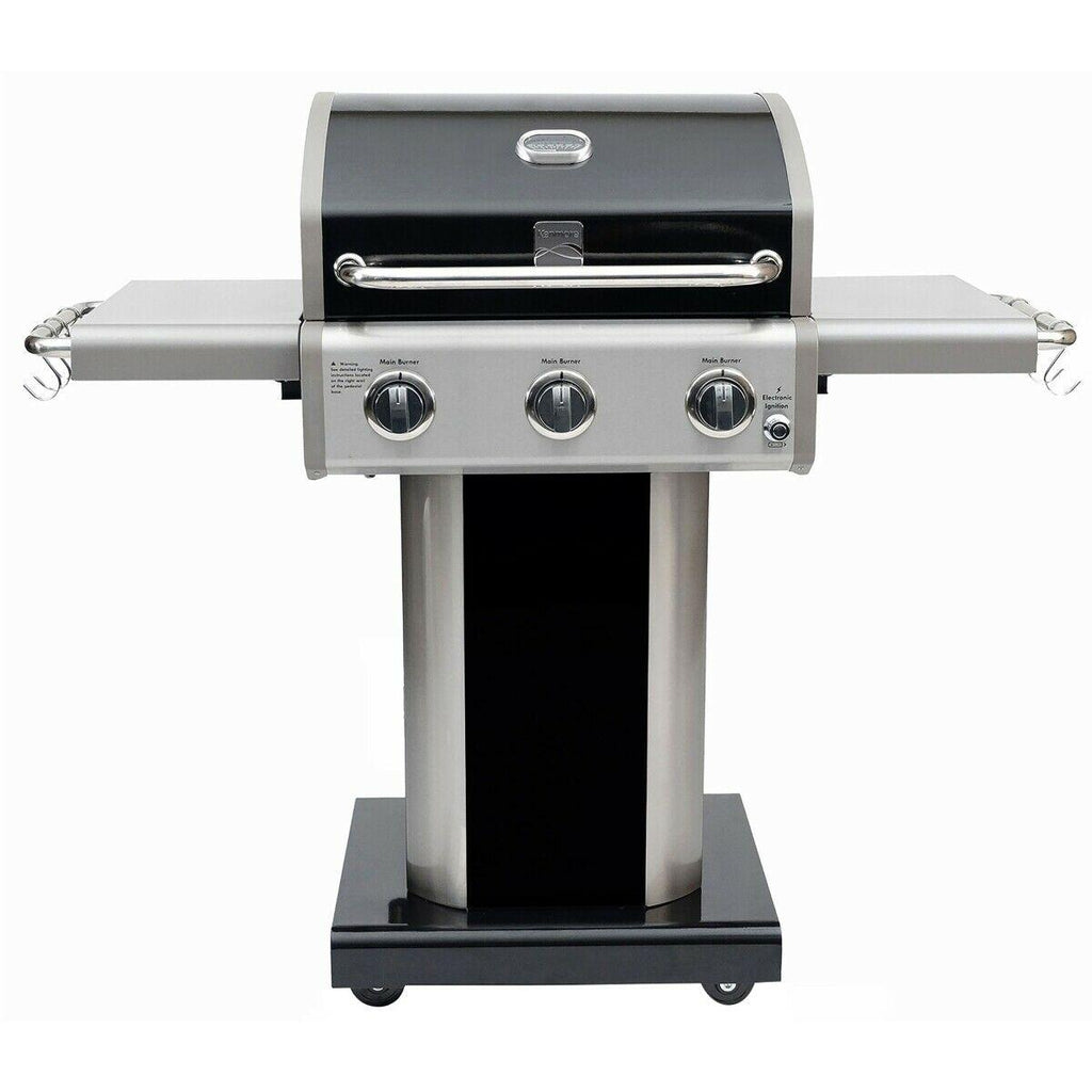 PG-4030400LD-BLACK 3 Burner Outdoor Patio Gas BBQ Propane Grill, Bla