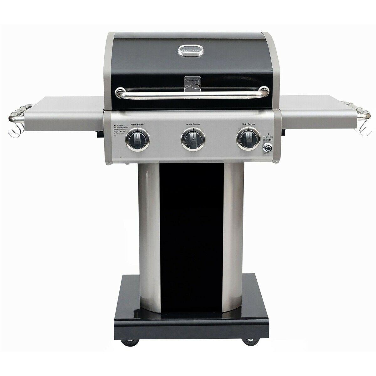 PG-4030400LD-BLACK 3 Burner Outdoor Patio Gas BBQ Propane Grill, Bla