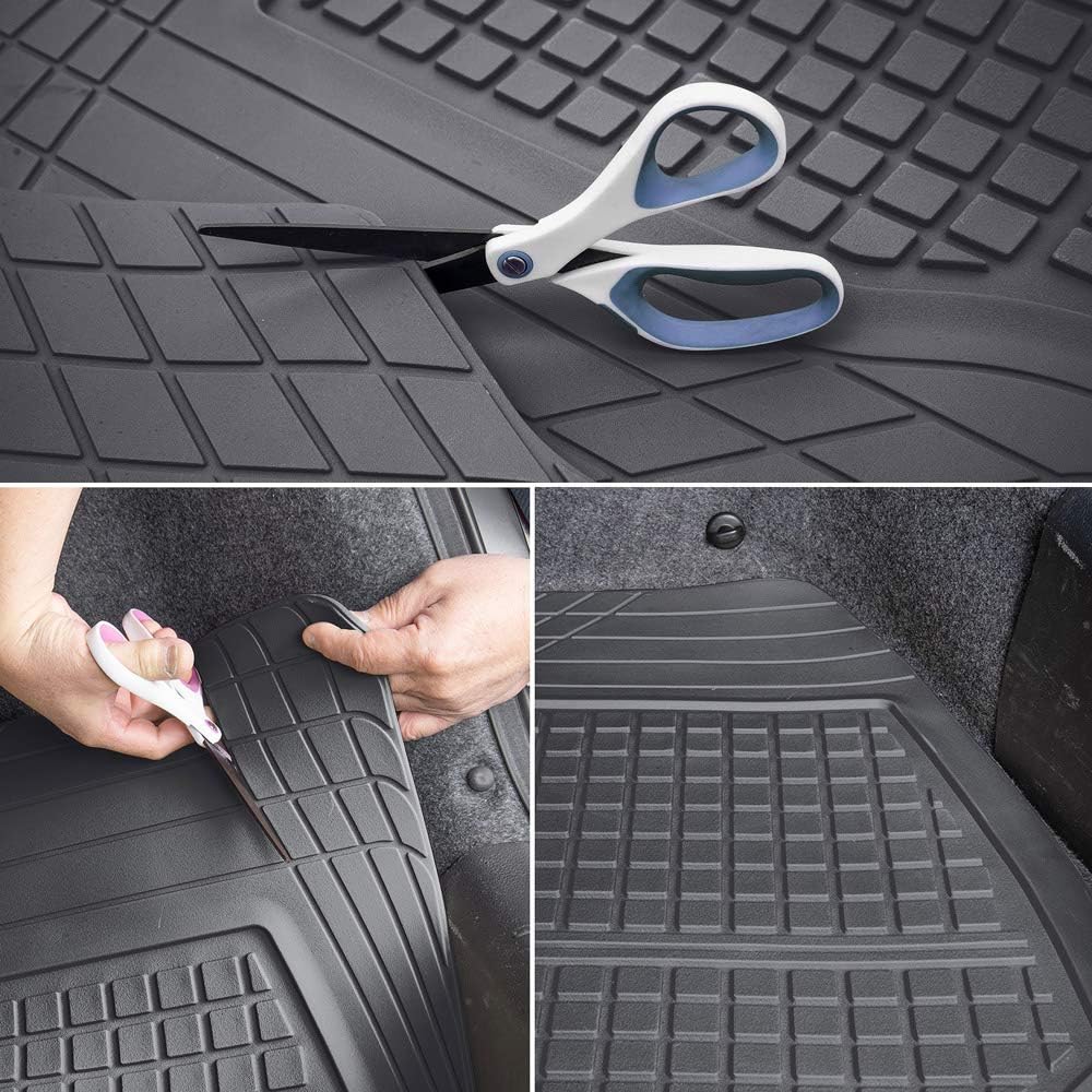 Motor Trend Premium FlexTough All-Protection Cargo Mat Liner – w/Traction Grips &amp; Fresh , Heavy Duty Trimmable Trunk Liner for Car Truck SUV, Black (OF-985-BK)
