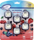 Air Jungles Ultra Berry Scent Car Air Freshener Clip, 6 Car Freshener Vent Clips, 4ml Each, Long Lasting Air Freshener for Car, Up to 180 Days Car Refresher Odor Eliminator