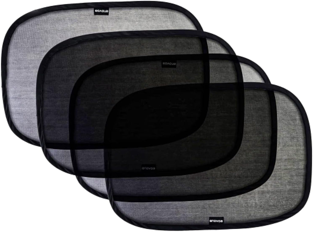 Enovoe Car Window Shades for Baby (21"x14") - 4 Pack - Sun Shade Blocker, Cling Window Cover - Glare Shield and UV Rays Protection for Your Child - Side Window Screens for SUV- Mesh Car Window Shade