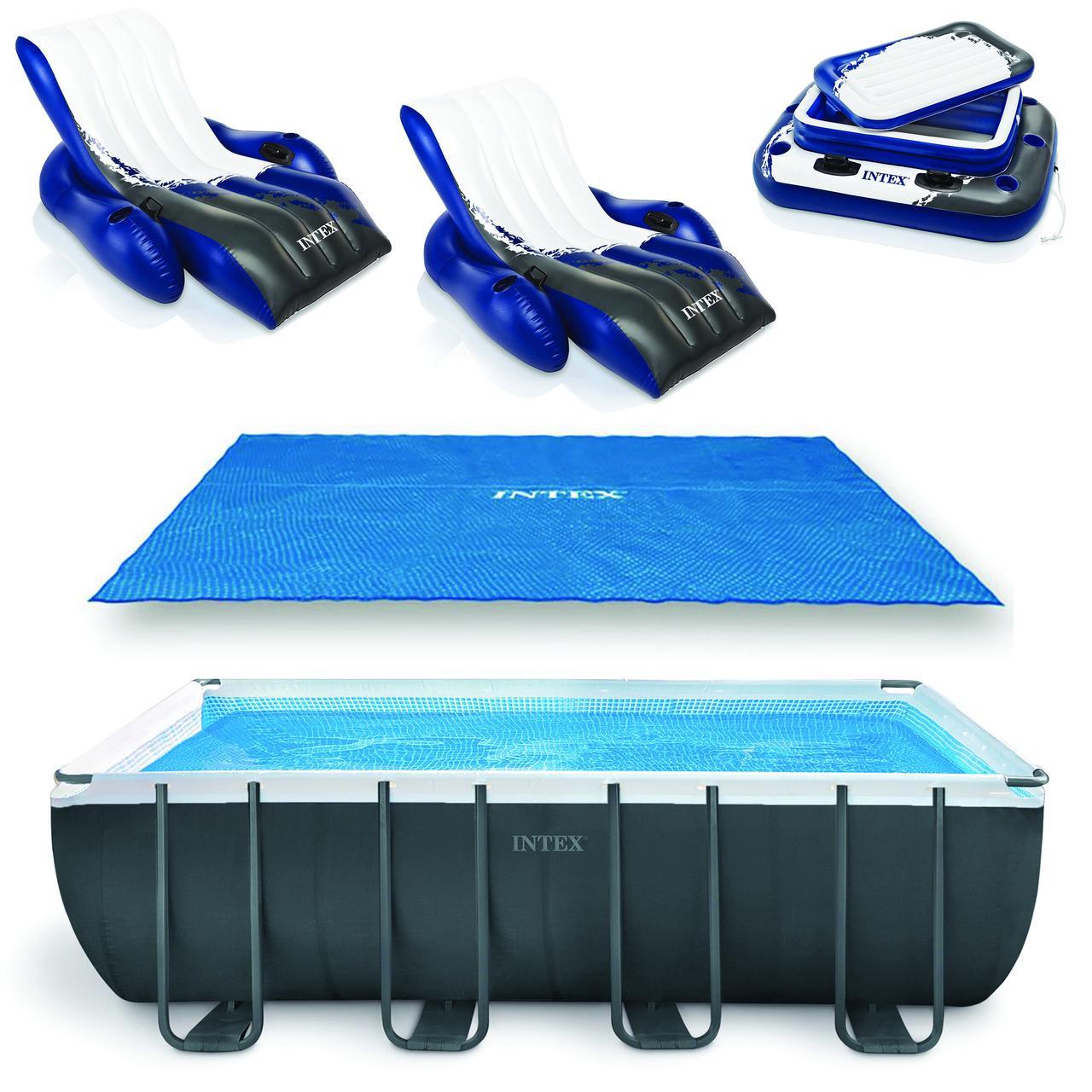 18ft x 9ft x 53in Ultra XTR Frame Pool, Cover, Cooler, and Float (2 Pack)