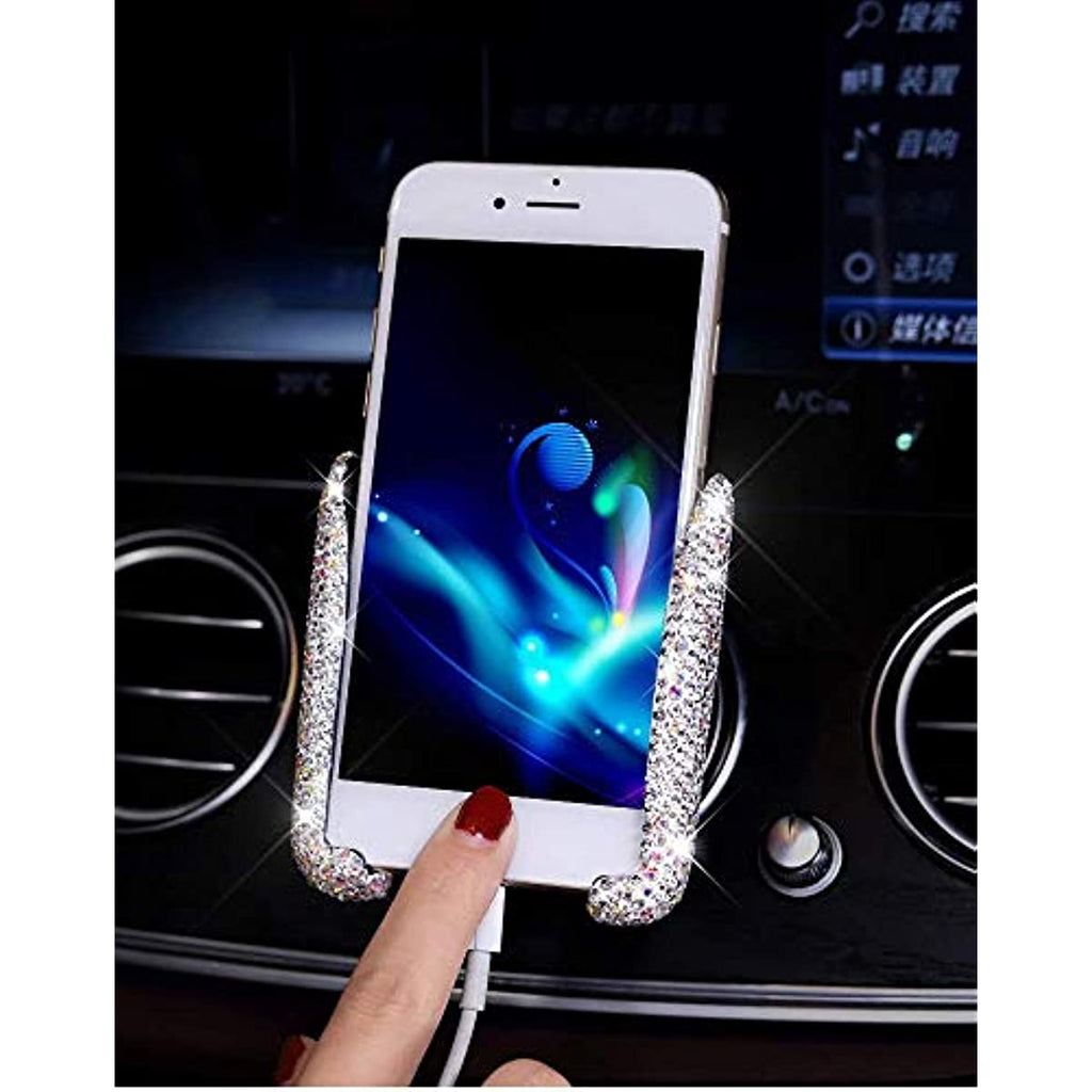 Glitter Car Phone Holder: 360° Adjustable Auto Car Stand For Women &amp; Girls - Perfect Gift For Your Loved One!