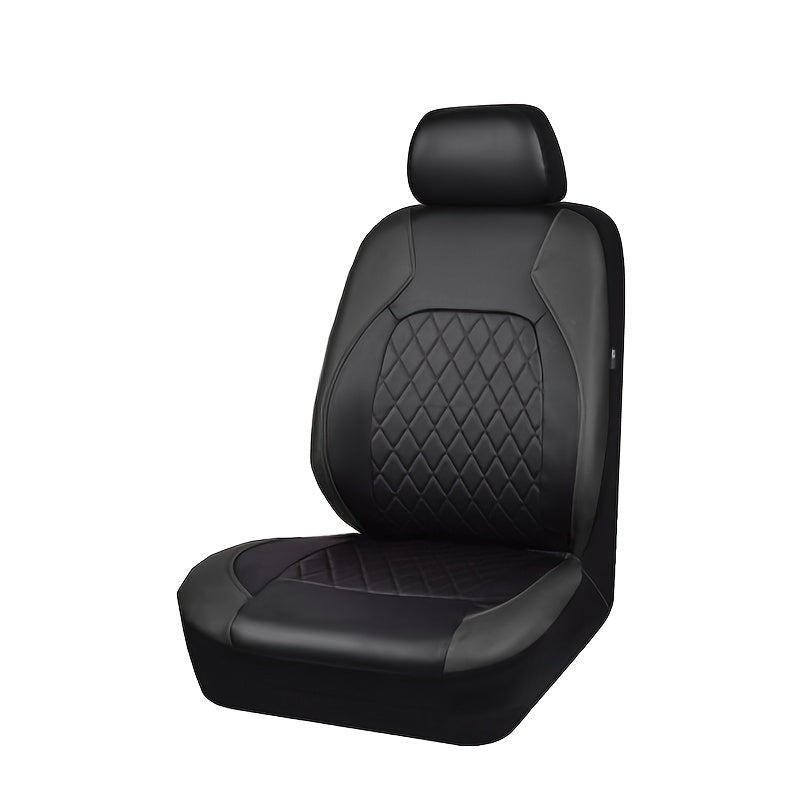 2pcs Car Front Seat Faux Leather Car Seat Covers, Car Seat Protector Covers, Removable Headrest Washable Car Seat Cover For Car, SUV, Van, Sedan