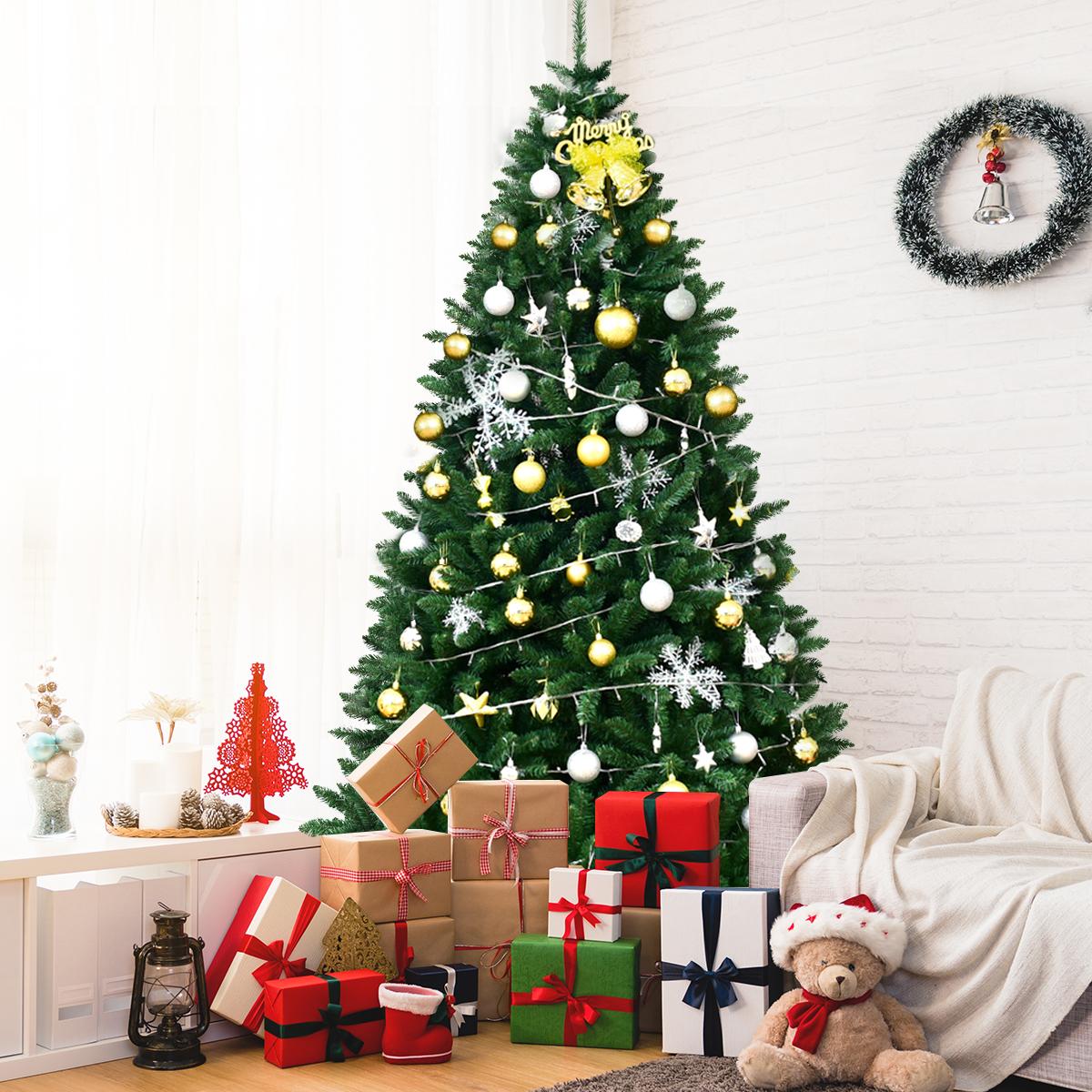 Costway 7.5ft Hinged Christmas Tree Douglas Full Fir Tree 2254 Tips