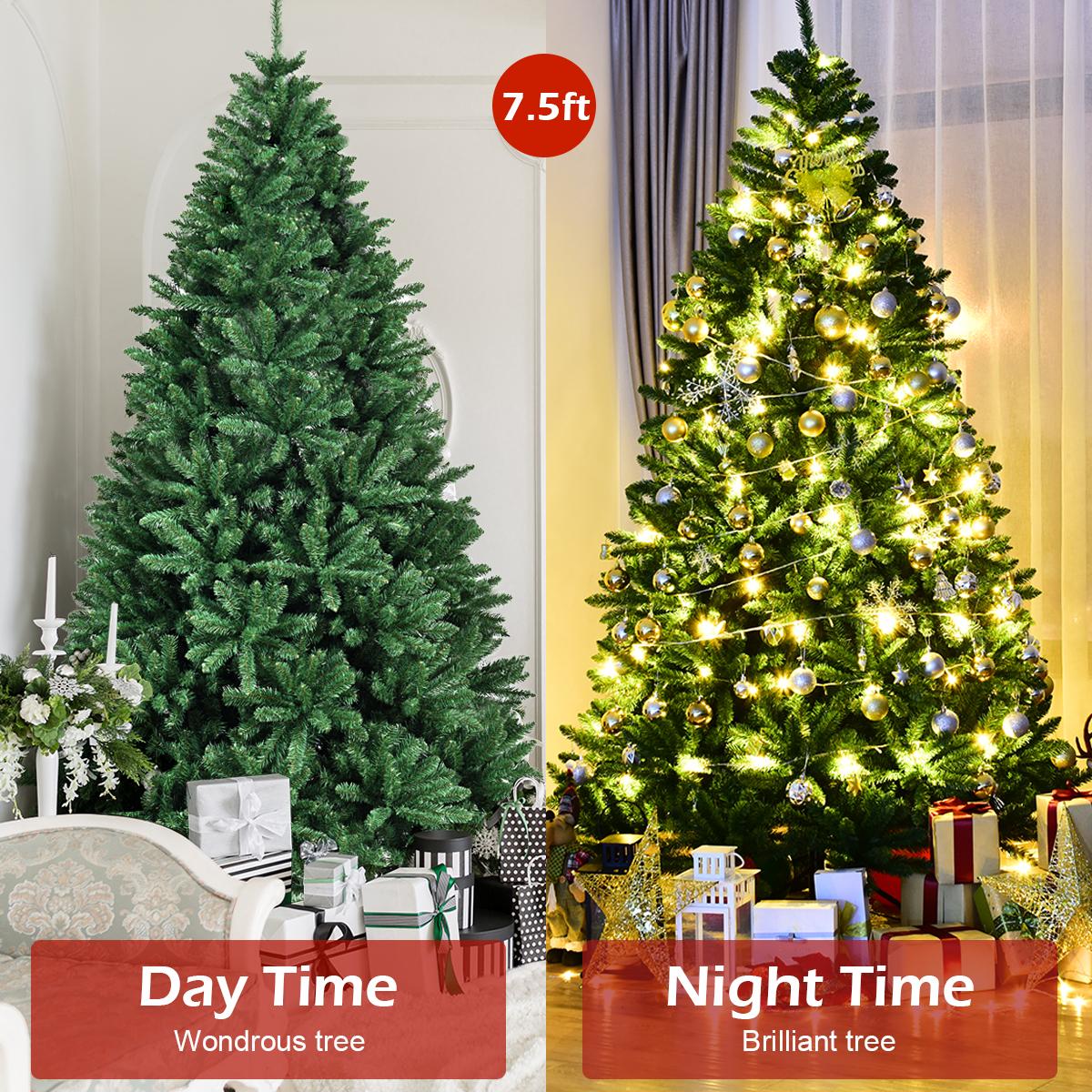 Costway 7.5ft Hinged Christmas Tree Douglas Full Fir Tree 2254 Tips