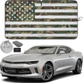 Autoamerics 1-Piece Windshield Sun Shade ERDL Camo American Flag USA  - Foldable Car Front Window Sunshade for Most Sedans SUV Truck - Blocks Max UV Rays and Keeps Your Vehicle Cool - Small