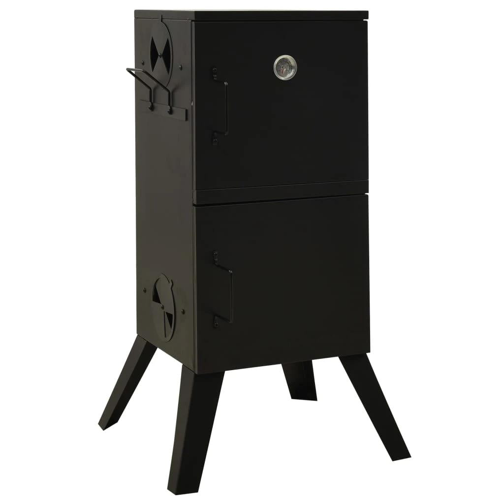 Outdoor BBQ Smoker Oven Barbecue Grill Stove Camping Garden Compact Cooker Black