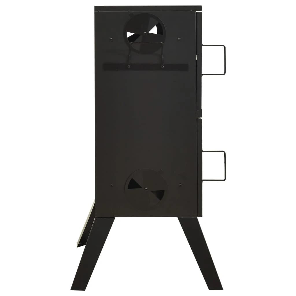 Outdoor BBQ Smoker Oven Barbecue Grill Stove Camping Garden Compact Cooker Black