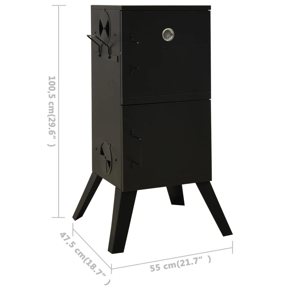 Outdoor BBQ Smoker Oven Barbecue Grill Stove Camping Garden Compact Cooker Black