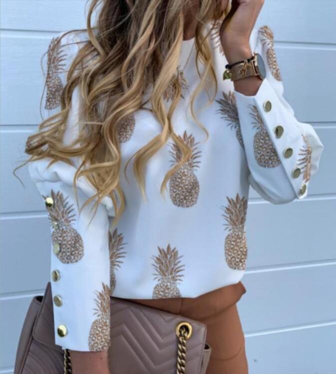 Buttoned Long Sleeve Printed Shirt