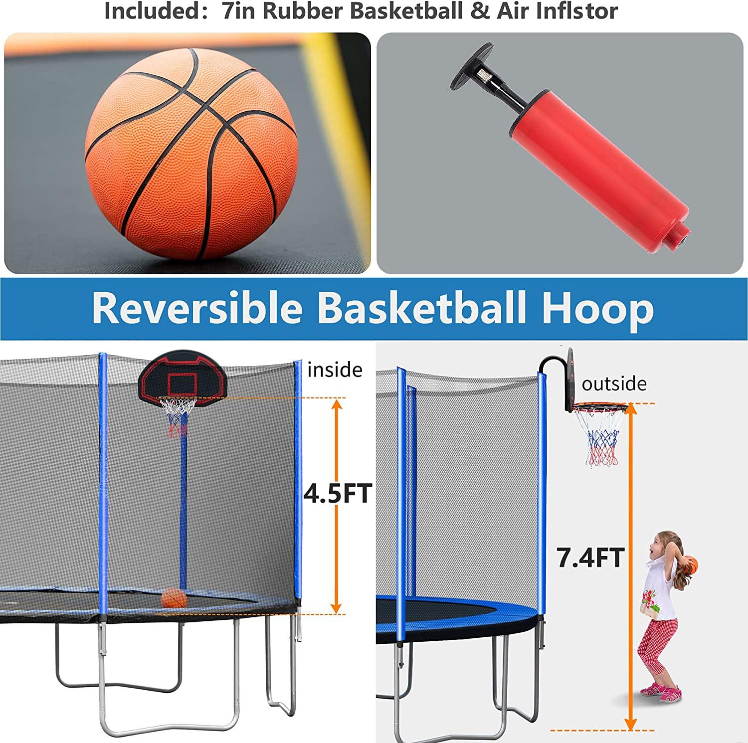 14FT Trampoline with Enclosure for Adults, Trampoline for 6-7 Kids