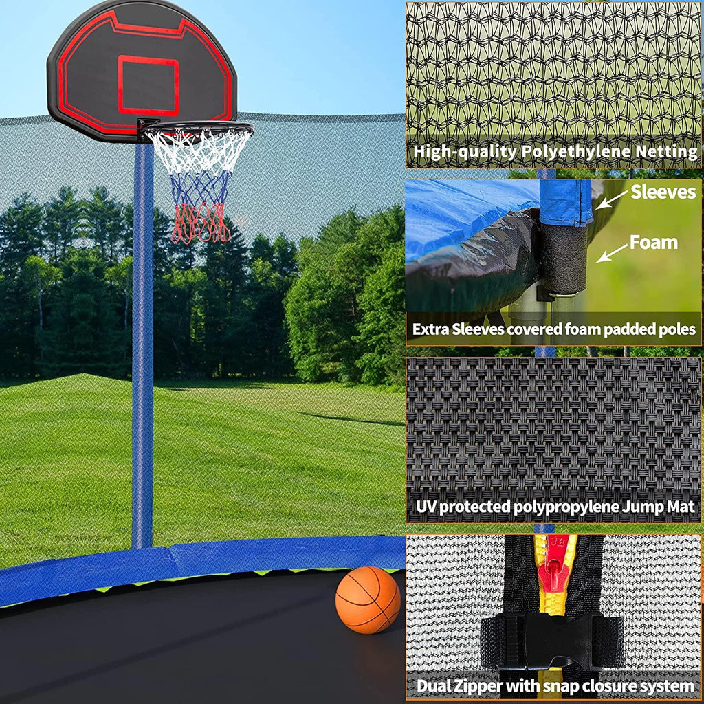 14FT Trampoline with Enclosure for Adults, Trampoline for 6-7 Kids