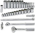 SK Professional Tools 4532 32-Piece 3/8 in. Drive 6-Point STD/Deep Metric Socket Set - Chrome Socket Set with Super Chrome Finish | Set of 32 Sockets Made in USA