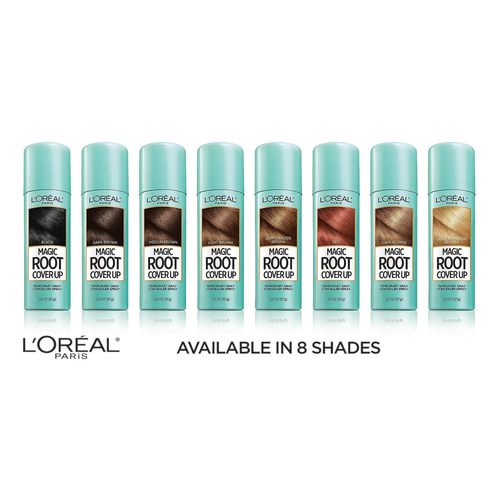 L'Oreal Paris Magic Root Cover Up Gray Concealer Spray Light Brown 2 oz.(Packaging May Vary)