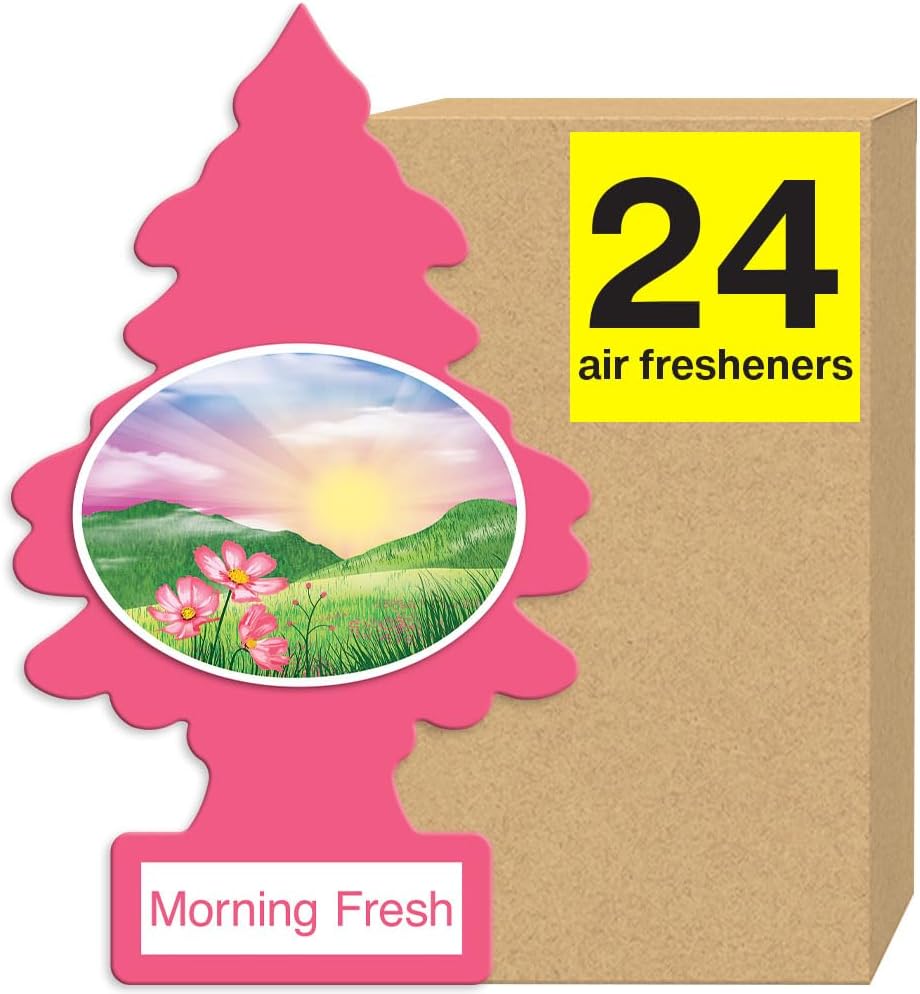LITTLE TREES Air Fresheners Car Air Freshener. Hanging Tree Provides Long Lasting Scent for Auto or Home. Morning Fresh, 24 Air Fresheners
