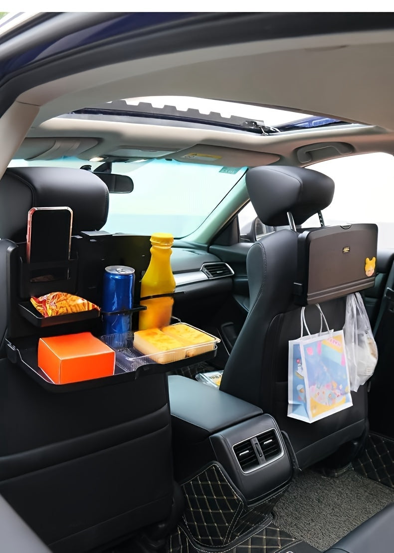 Upgrade Your Car's Interior with this Multifunctional Tray Desk - Perfect for Eating, Drinking, and Storing!
