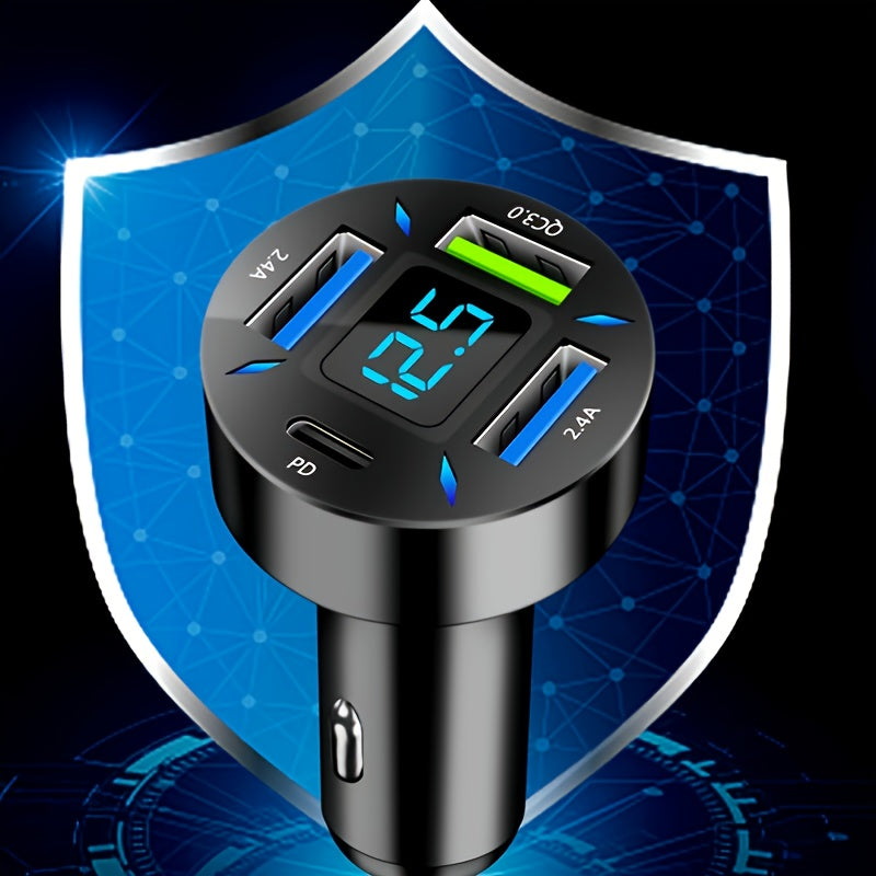 4 Ports USB PD  Car Adapter Charger QC3.0 Type C,In-Car Adapter Fast Charging