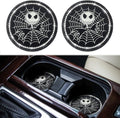 2PCS Nightmare Before Christmas Jack Skellington Car Cup Holders Coasters,Black Silicone Anti-Slip Car Coasters,2.75 Inch