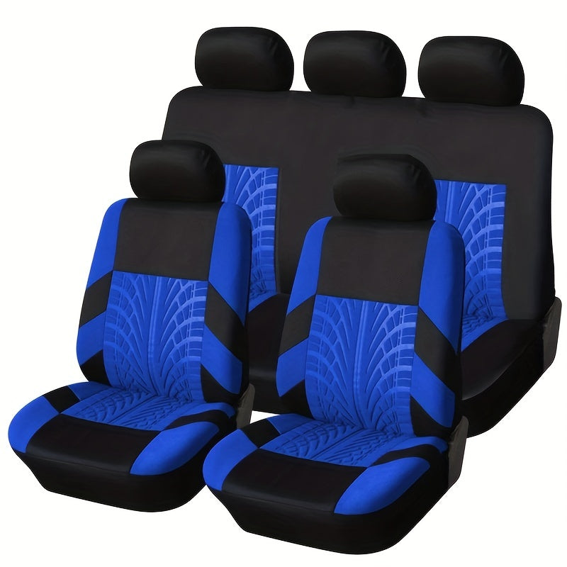 9pcs/Set 5 Seats Car Seat Covers, Breathable Split Automotive Front Rear Seat Cushion Covers, Vehicle Seat Protectors Universal For Cars, Trucks,