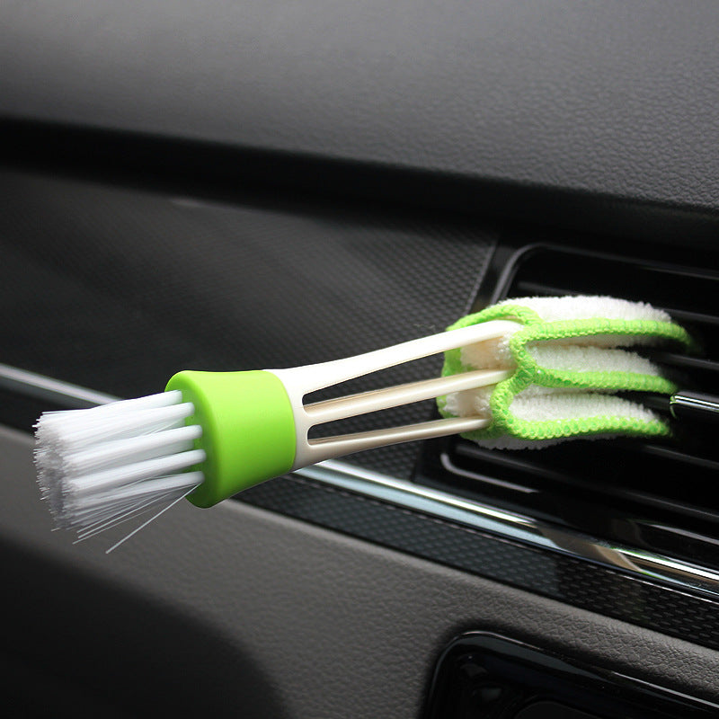 2-in-1 Air Conditioning Outlet Vent Brush Internal Cleaning Tools Interior Multi-purpose Dust Cleaner For Car