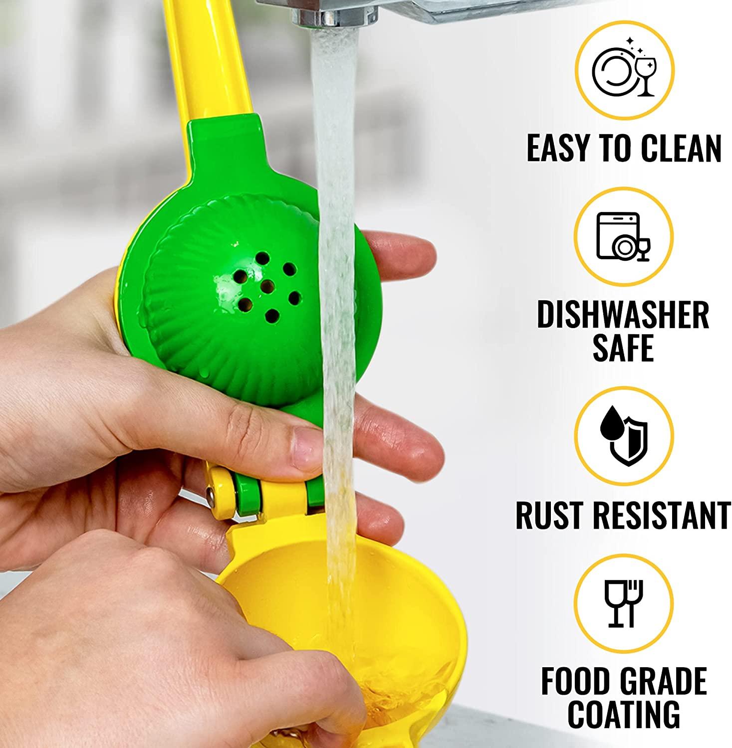 Zulay Metal 2-In-1 Lemon Lime Squeezer - Hand Juicer Lemon Squeezer - Max Extraction Manual Citrus Juicer