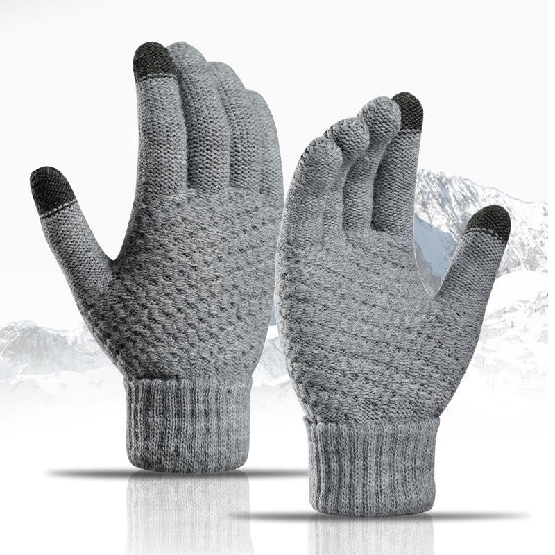 Winter Thickened Warm Wool Gloves Outdoor Windproof Cycling Gloves Touchscreen Gloves