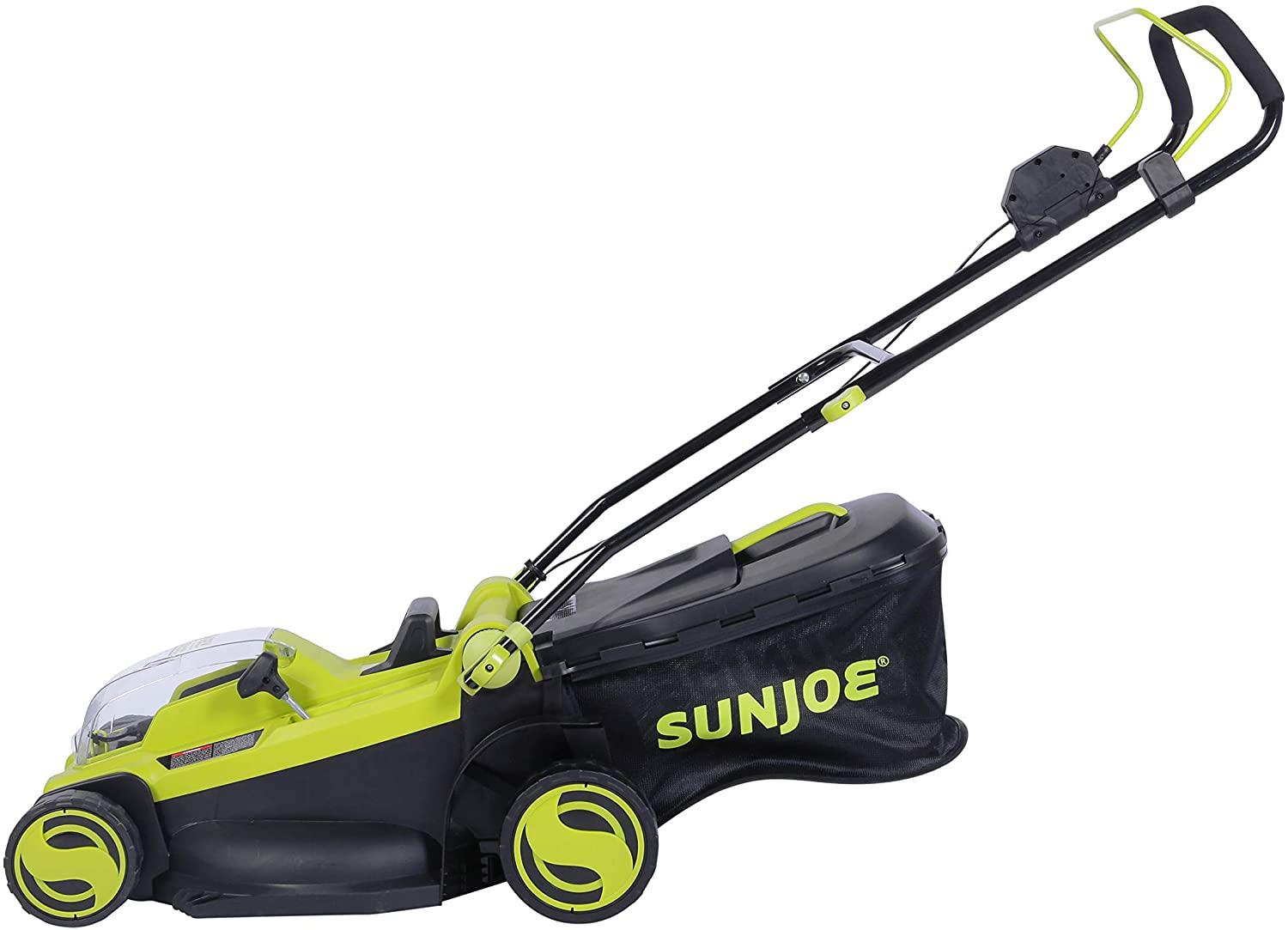 Sun Joe 24V-X2-17LM 48-Volt 17-Inch Mulching Walk-Behind Lawn Mower w/11-Gallon Grass Catcher & 6-Position Height Adjustment, Included, Cordless, Kit (w/ 2X 4.0-Ah Battery and Charger)