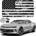 Autoamerics 1-Piece Windshield Sun Shade B&amp;W Camo American Flag USA  - Foldable Car Front Window Sunshade for Most Sedans SUV Truck - Blocks Max UV Rays and Keeps Your Vehicle Cool - Small