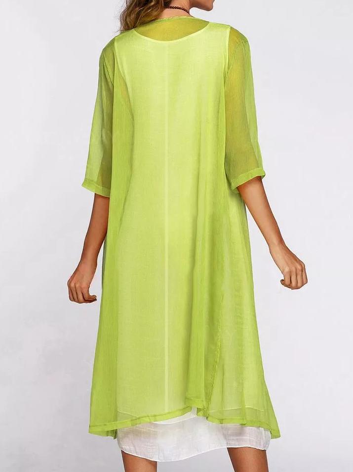 Early Autumn Sunscreen Loose Dress Two-Piece Maxi Dress