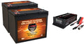 2 VMAX MB107-85 12V 85ah Group 24 AGM Batteries + BC2410XMA Smart Charger 24V 10A 3 Pin Male XM for Permobil Chairman Wheelchair