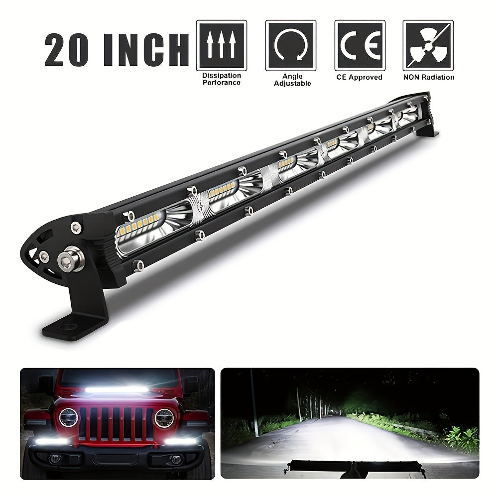 LED Work Light Ultra-thin Single Row LED Light Bar Suitable For Off-road 4x4 Car SUV Trucks Tractor Boat Fog Lights 12V/24V Spot Flood Light Bar
