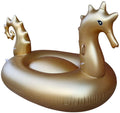 CJJC Inflatable Golden Seahorse Floating Row, 275 X 140 X 120cm Summer Outdoor Swimming Pool Floating Bed Recliner, Adult Kids Water Game Toys