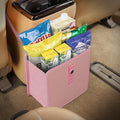KMMOTORS Foldable Hanging Car Trash Can Pink, Car Trash Bag, Car Trash bin, Vegan Leather and Oxford Clothes Car Organizer, Cute car Gadgets (Medium, Pink)
