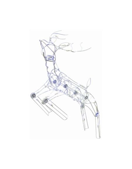 48" Winter Frost Pure White LED Animated Reindeer Christmas Yard Art Decoration