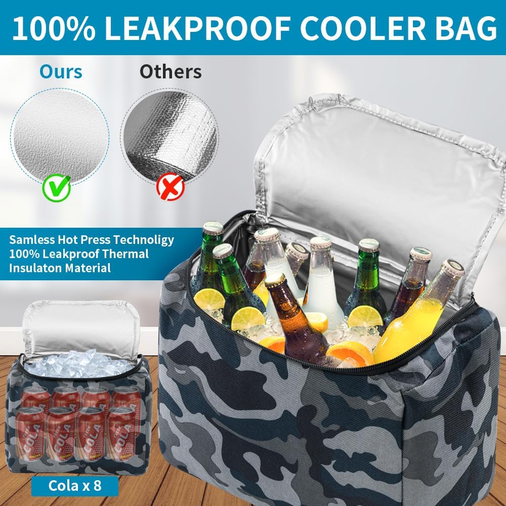 Car Trunk Organizer with Cooler, Hanging Car Organizers and Storage with Large Pockets, Zippers Detachable Seat Back Organizers Storage, Waterproof Car Storage Trunk Organizer for Jeeps, SUVs, Camo