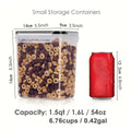 2/6pcs Airtight Food StoraContainers 54oz/1.6L Plastic BPA PP Material Kitchen Pantry Containers For Sugar, Flour, Baking, Dishwasher Safe