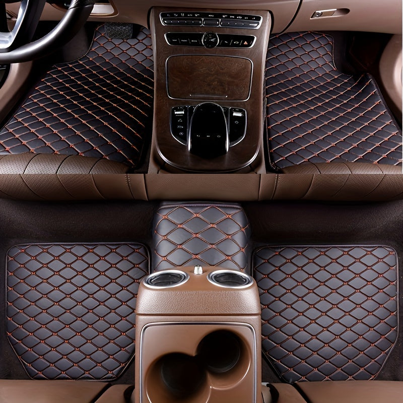 5pcs Car Floor Mats Universal Waterproof Front Rear Full Set Auto Rugs Leather Car Carpet Accessories