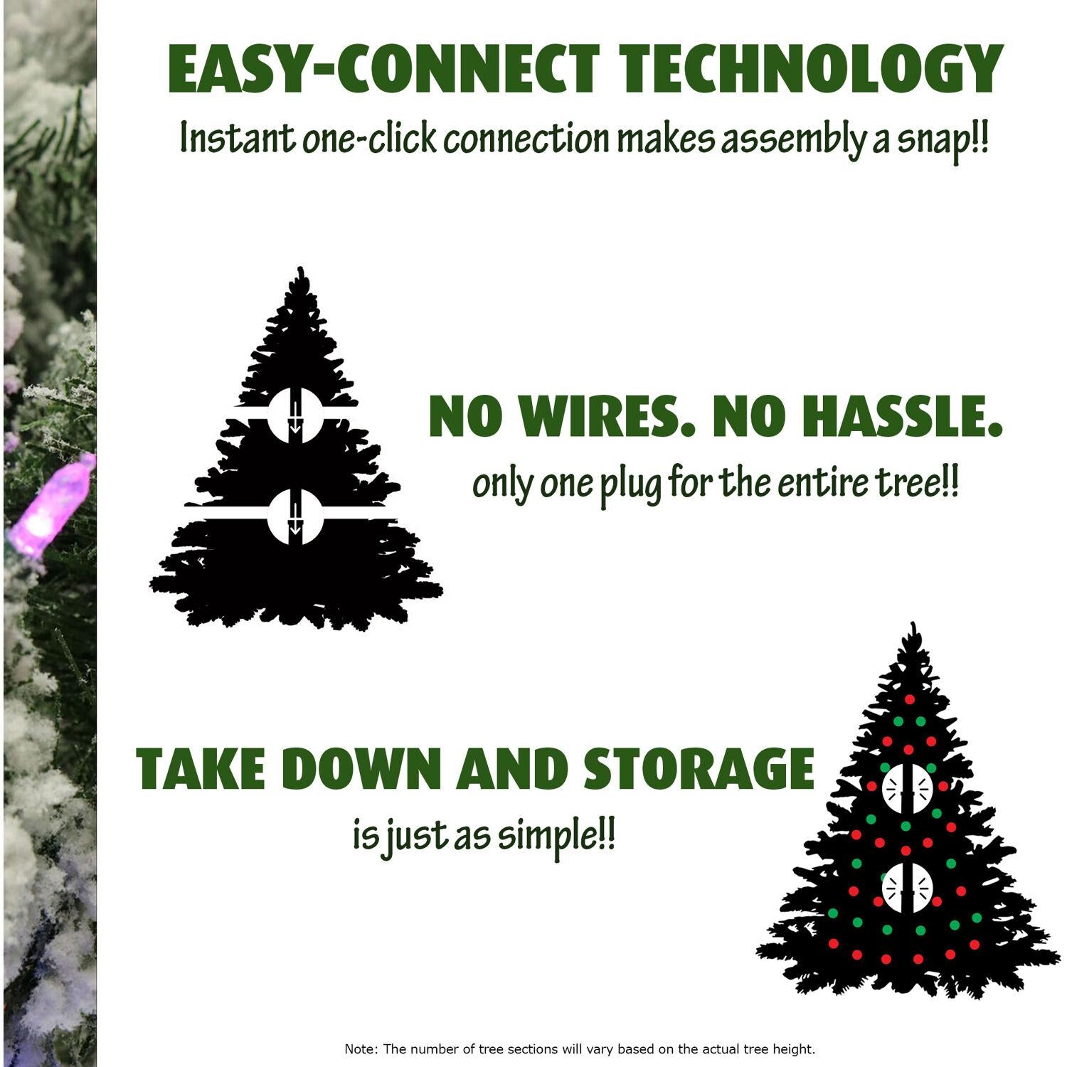 Fraser Hill Farm 9 Ft. Carmel Pine Slim Artificial Christmas Tree with Clear LED String Lighting