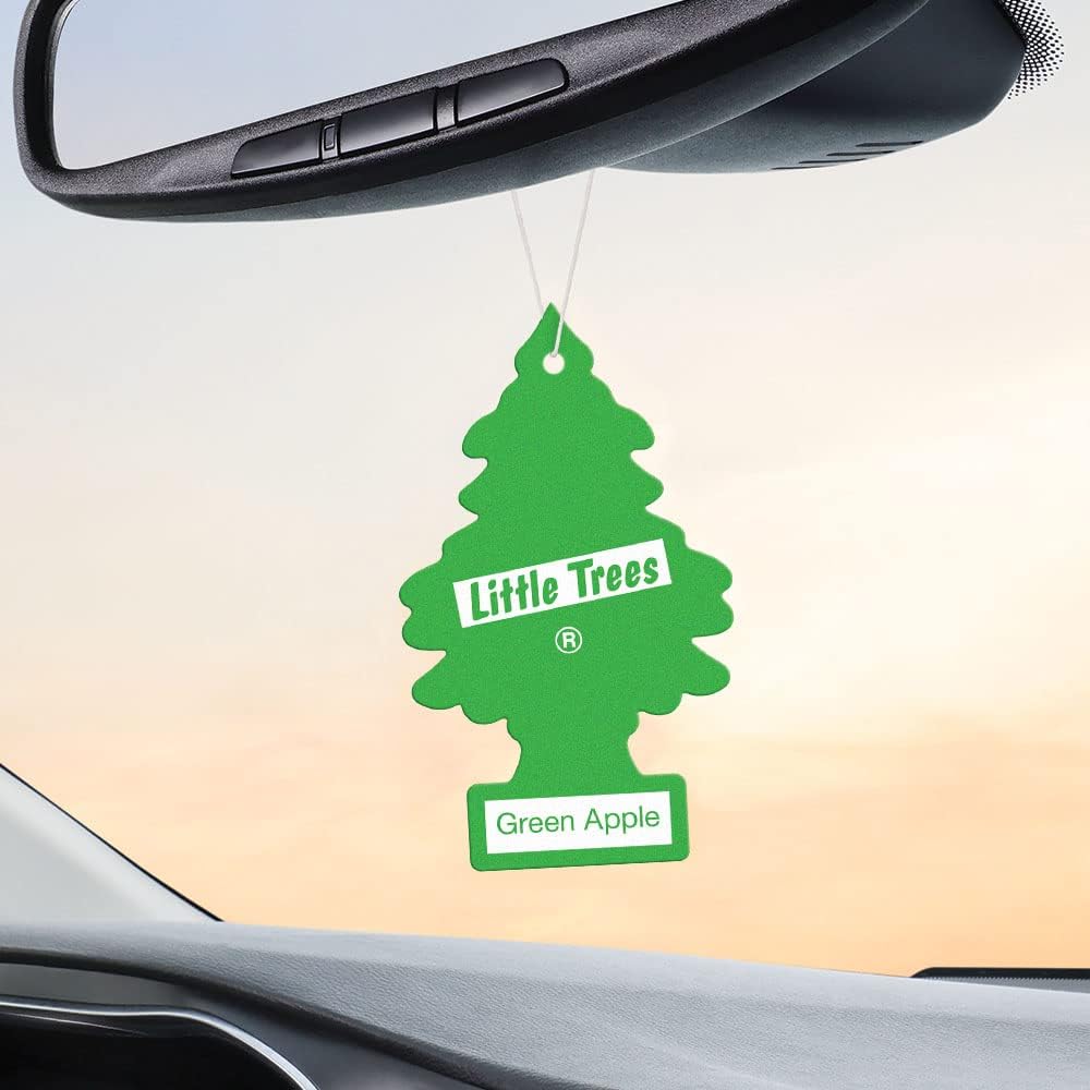 LITTLE TREES Air Fresheners Car Air Freshener. Hanging Tree Provides Long Lasting Scent for Auto or Home. Green Apple, 24 Air Fresheners