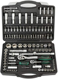 110-Piece Socket Wrench Set, Mechanic Tool Kit, Chrome Vanadium Steel | Socket Wrench Sleeve, Car Repair Hand Tool Kit with Portable StoraBox
