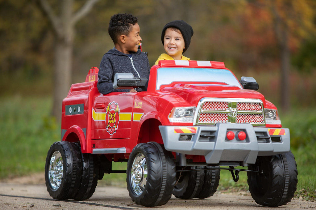 RAM 3500 Fire Truck Ride-On Toy Car by Kid Trax, red