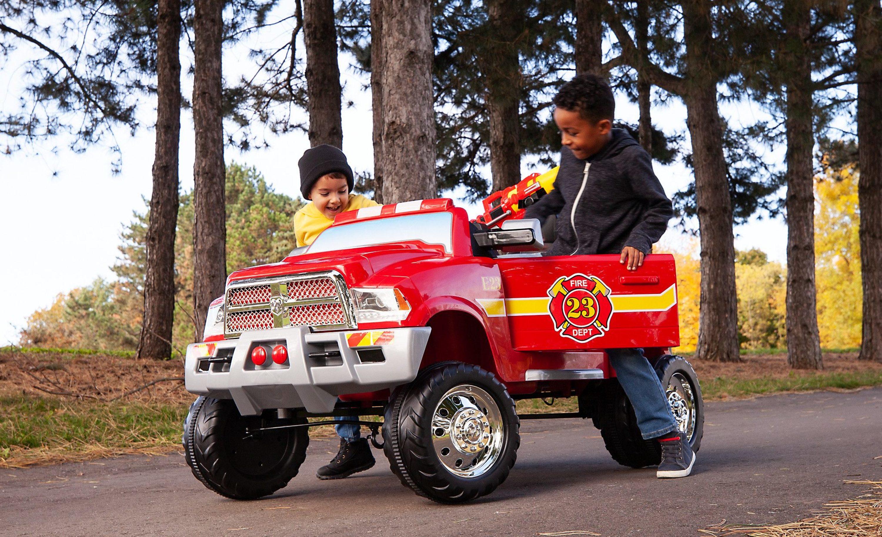 RAM 3500 Fire Truck Ride-On Toy Car by Kid Trax, red