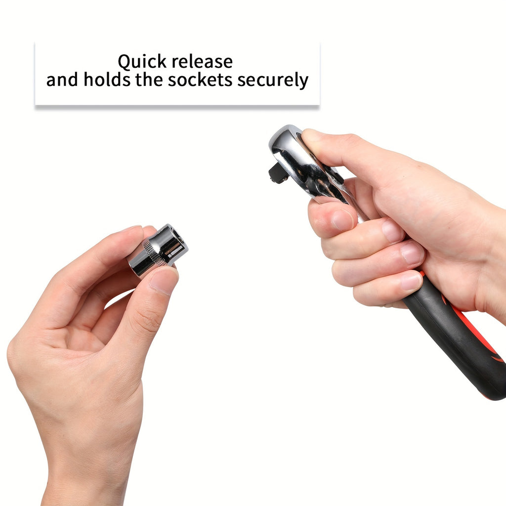 46pcs Car Repair Tool Kit, 1/4 Inch Drive Socket Ratchet Wrench Set,Combo Tools Kit Bicycle Auto Repairing Tool