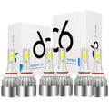 1 Pair Car Lights C6 LED Headlight Bulbs for H1 H3 H4 9003 H7 H8 H9 H11 H13/9008 H16 HB3 880/881 H27