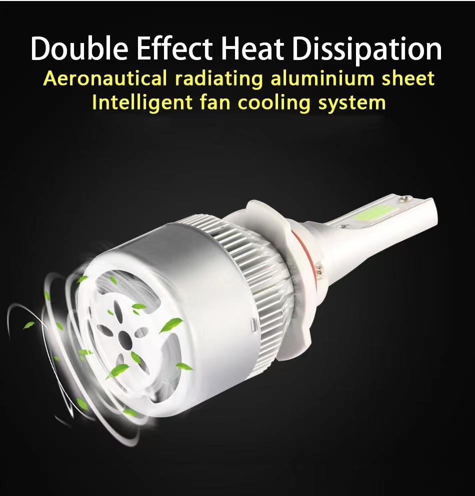 1 Pair Car Lights C6 LED Headlight Bulbs for H1 H3 H4 9003 H7 H8 H9 H11 H13/9008 H16 HB3 880/881 H27