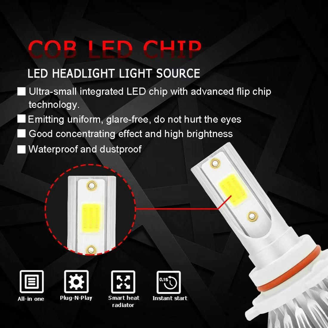 1 Pair Car Lights C6 LED Headlight Bulbs for H1 H3 H4 9003 H7 H8 H9 H11 H13/9008 H16 HB3 880/881 H27